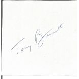 Tony Bennett signed album page. Anthony Dominick Benedetto (born August 3, 1926), known