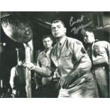 Ernest Borgnine, American actor, signed 10x8 black and white photograph. Good condition. All