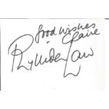 Phyllida Law signed album page. Phyllida Ann Law OBE (born 8 May 1932) is a Scottish actress,