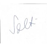 Sir George Solti signed album page. Hungarian-born British orchestral and operatic conductor, best