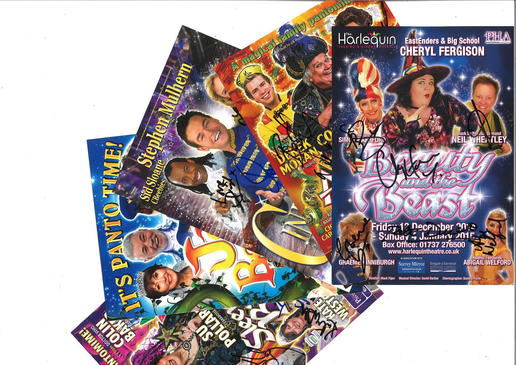 Collection of Signed 50 Theatre Flyers Housed in a binder, some multiple Including Ann Widdecombe,