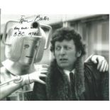 Tom Baker signed 10x8 black and white photograph inscribed "day one at BC 1974". Good condition. All