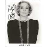 Alice Faye signed 10x8 black and white photo dedicated. Good condition. All autographs come with a