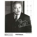 Stacey Keach signed 10 x 8 inch b/w Prison Break photo. Good condition. All autographs come with a