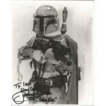 Jeremy Bulloch signed 10x8 Star Wars Boba Fett black and white photo dedicated. Good condition.