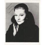 Joan Fontaine signed 10x8 black and white photo dedicated. Good condition. All autographs come