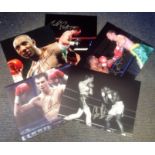 Boxing collection 5 signed assorted photos British legends includes Colin Jones, Michael Gomez,