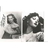 Yvonne De Carlo signed 6x4 black and white postcard collection. 2 included. Good condition. All