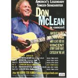 Don McLean signed Music concert theatre flyer. Good condition. All autographs come with a