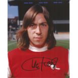 Football Charlie George signed 10x8 colour photo pictured during his playing days with Arsenal. Good