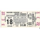 Roger Rouse Vs Jose Torres 1968 Boxing Ticket . Good condition. All autographs come with a