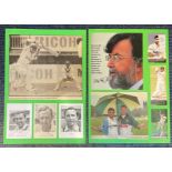 Cricket Collection 2 A4 sheets with 9 affixed magazine photos signed by some great names such as