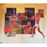 Boxing Muhammad Ali signed 22. 5x18 limited edition composite lithograph 96/500 signed in pencil