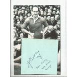 Johnny Carey (1919-1995) Signed Card With Manchester United Photo . Good condition. All autographs