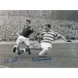 Autographed Willie Wallace / Pat Crerand 8 X 6 Photo - B/W, Depicting Both Players In Action