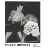 Boxing Ruben Olivares signed 10x8 black and white photo. Rubén Olivares Avila (born January 14,