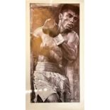 Boxing Oscar De Le Hoya signed 26x47 lithograph limited edition to 500 prints this is a unique