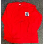 Football Bobby Charlton signed England 1966 retro shirt. Good condition. All autographs come with