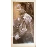 Boxing Sugar Ray Leonard signed 26x47 lithograph limited edition to 500 prints also signed by the