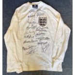 Football England Legends multi signed Retro England shirt 15 fantastic signatures includes George