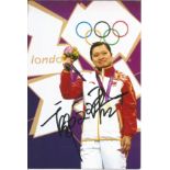 Olympics Guo Wenjun signed 6x4 colour photo of the double Gold medallist in the 10m Air Pistol event