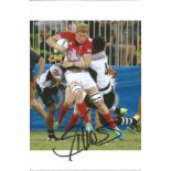 Olympics Sam Cross signed 6x4 colour photo of the silver medallist in the Rugby 7s event at the 2016