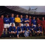 Autographed Karl-Heinz Schnellinger 8 X 6 Photo - Col, Depicting The Rest Of The World Team Posing