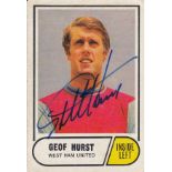 Autographed Geoff Hurst Trading Card, Issued By A & Bc From Their 1969/70 Green Back Set, Signed