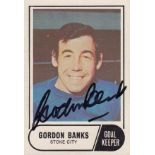 Autographed Gordon Banks Trading Card, Issued By A & Bc From Their 1969/70 Green Back Set, Signed