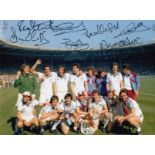 Autographed West Ham United 8 X 6 Photo - Col, Depicting Players Celebrating With The Fa Cup