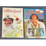 Cricket collection 2 items includes Allan Lamb signed benefit brochure 1988. Signed twice on the