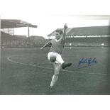 Football Johnny Giles signed 12x8 black and white photo pictured while playing for Manchester United