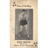 Boxing Keith Weston signed 5x3 black and white vintage photo. Keith Weston (Wisbech) was a