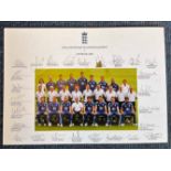 Cricket England OD Squad and Management 2012 signed colour photo 16x12 teamsheet 26 signatures