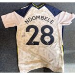 Football Tanguy Ndombele signed Tottenham Hotspur home shirt. Size medium. Tanguy Ndombele Alvaro (