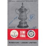 Autographed Leeds United Programme, 1968 Fa Cup Semi-Final V Everton At Old Trafford, Signed To