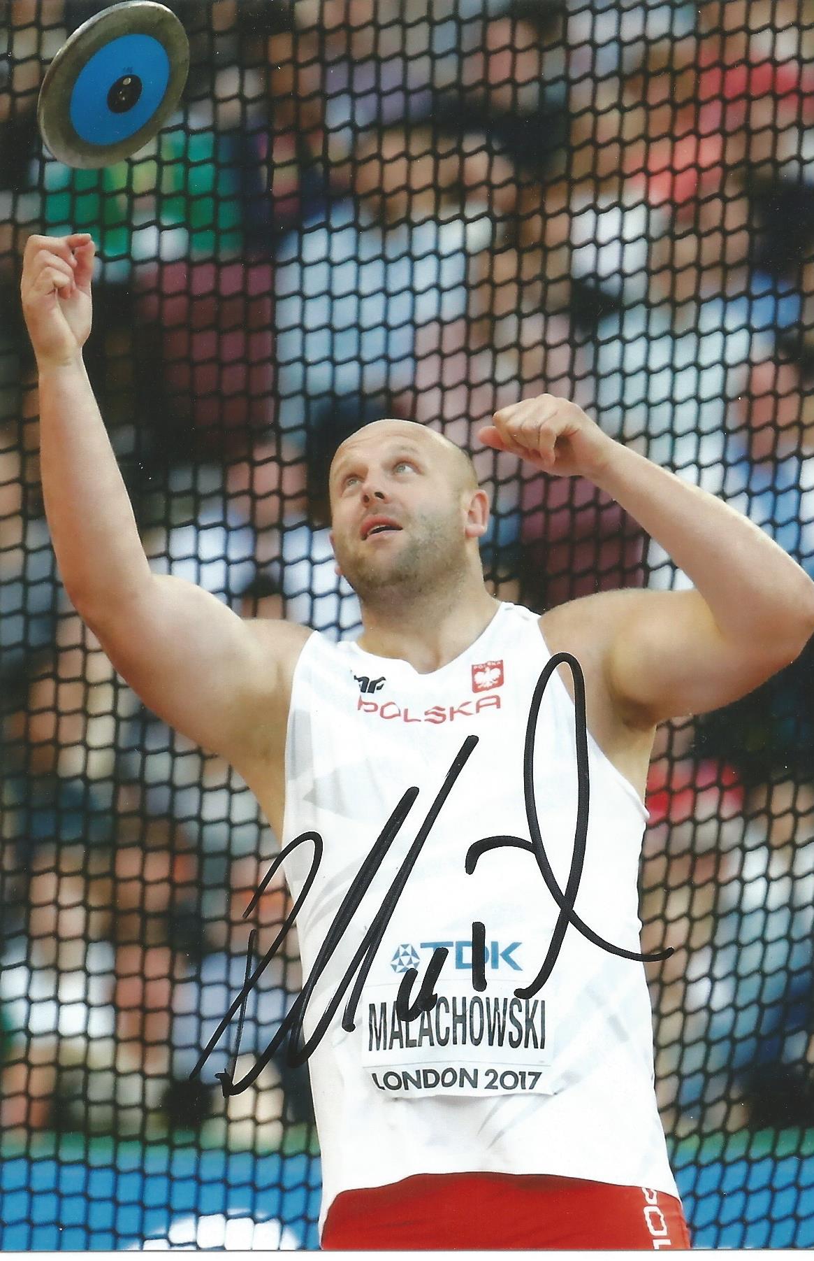 Olympics Piotr Malachowski signed 6x4 colour photo of the double silver medallist in the Mens Discus