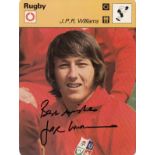 Autographed Jpr Williams Large Sportscaster Card, Issued By Recontre In 1977, Depicting The Welsh