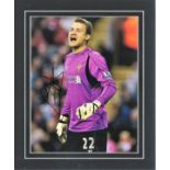 Simon Mignolet signed 12x10 mounted colour photo pictured while playing for Liverpool. Good