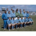 Autographed Manchester City 8 X 6 Photo - Col, Depicting Players Posing For A Squad Photo During A