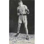 Boxing Jack Powell signed 5x3 vintage black and white photo. Jack Powell (Sheffield) was a