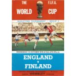 Football England v Finland 1978 World Cup Qualifier multi signed vintage programme 18 signatures