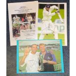 Cricket Collection 3 A4 sheets with affixed photos and magazine pages includes some good