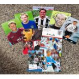 Football collection 8 signed 6x4 assorted photos some great names includes Michael Owen, Alan