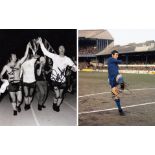 Autographed Chelsea 10 X 8 Photo - B/W, Depicting John Boyle And John Dempsey Parading The