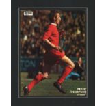 Peter Thompson signed 14x11 mounted colour magazine page pictured in action for Liverpool. Peter