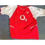 Football Ashley Cole signed Arsenal shirt signature on front and on number on the back size large.
