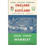 Football England v Scotland 1957 multi signed vintage programme 22 signatures includes legends