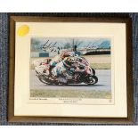 Motor Cycling Chris Walker and John Crawford signed 20x17 mounted and framed photo pictured in