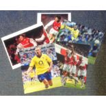 Football Arsenal collection 5 unsigned assorted colour photos Highbury legends such as Thierry